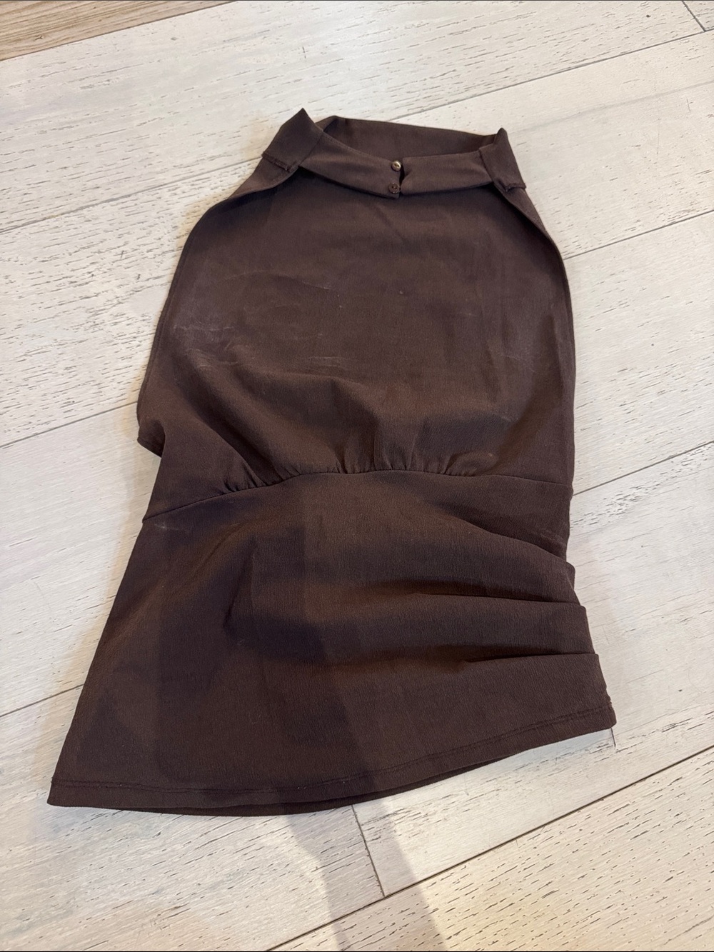 Zara Brown Women's Pencil Top with High Neck